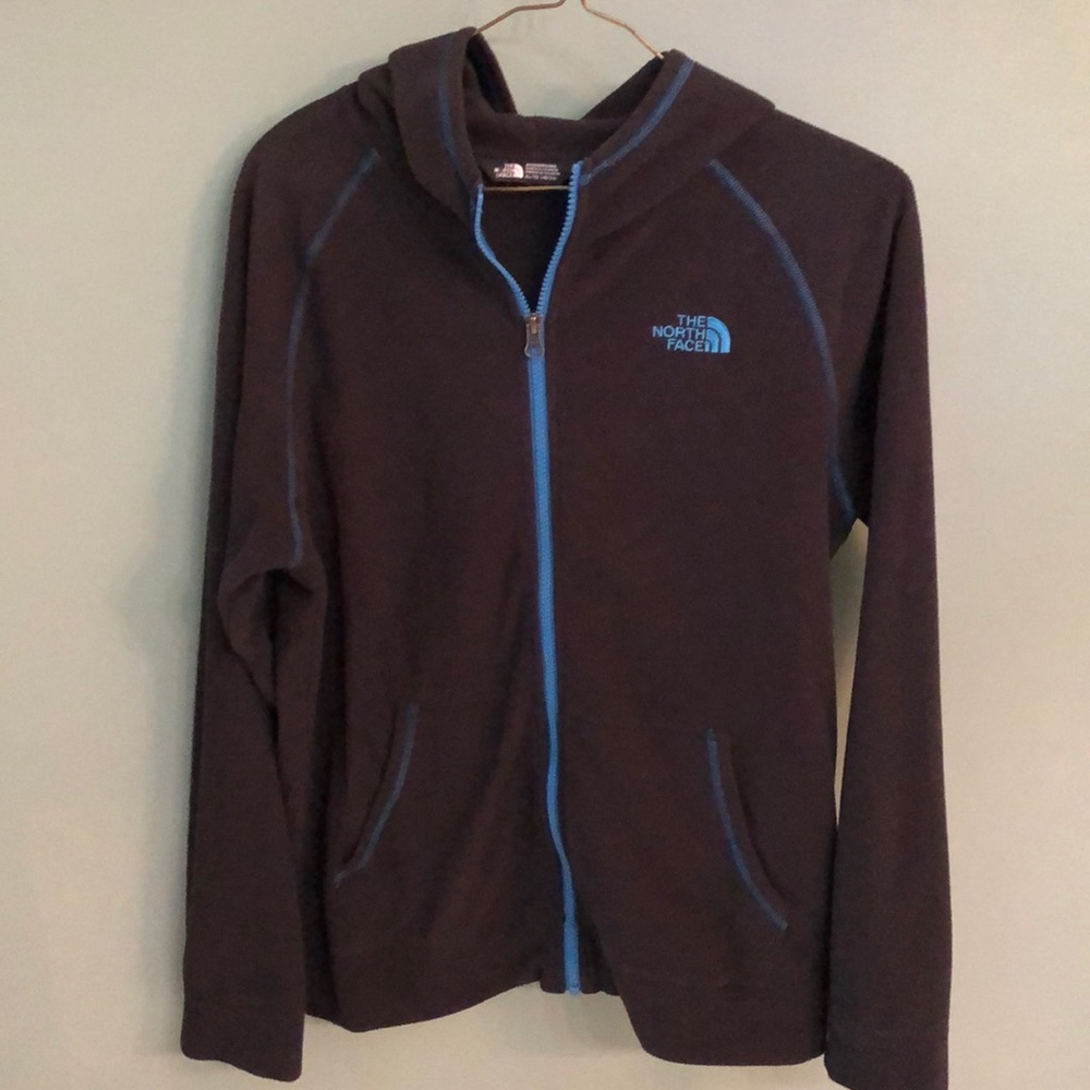 North Face boys zip up, hooded fleece. XL, 18/20